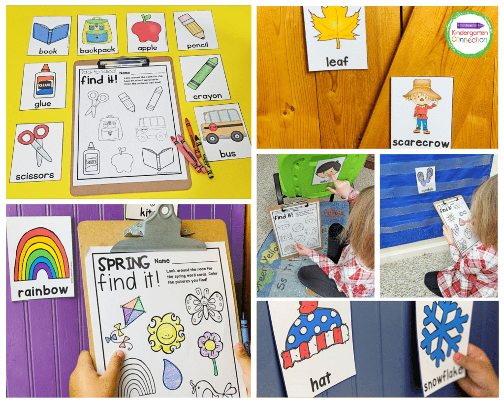 This resource pack includes 32 themed "Find It!" writing centers for the ENTIRE YEAR!