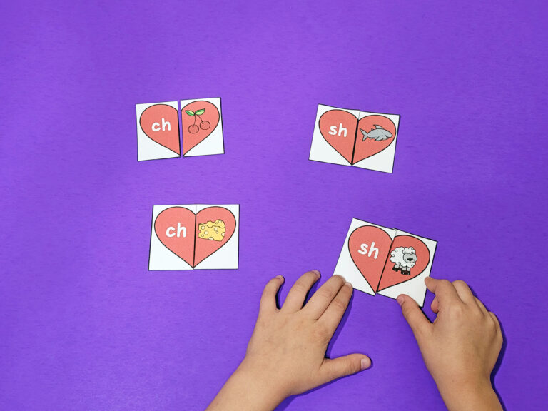 Printable Heart Digraph Puzzles