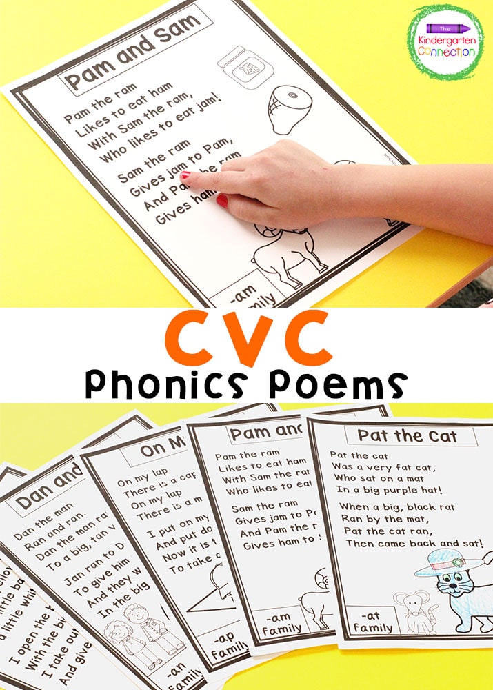 Work on CVC word families with these printable phonics poems that are perfect for early readers!