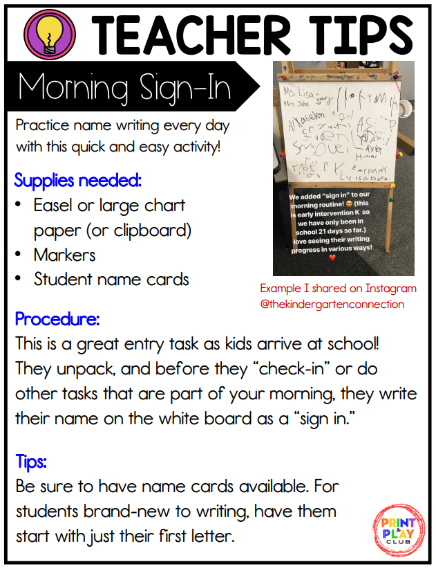 Get your FREE printable copy of the Morning Sign-In guide to keep right at your fingertips.