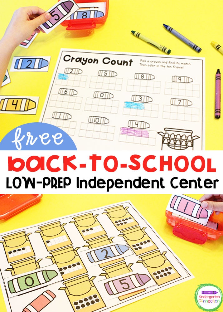 These low-prep Back to School Centers for Pre-K and Kindergarten encourage independence and practice for a variety of skills in a fun and meaningful way!