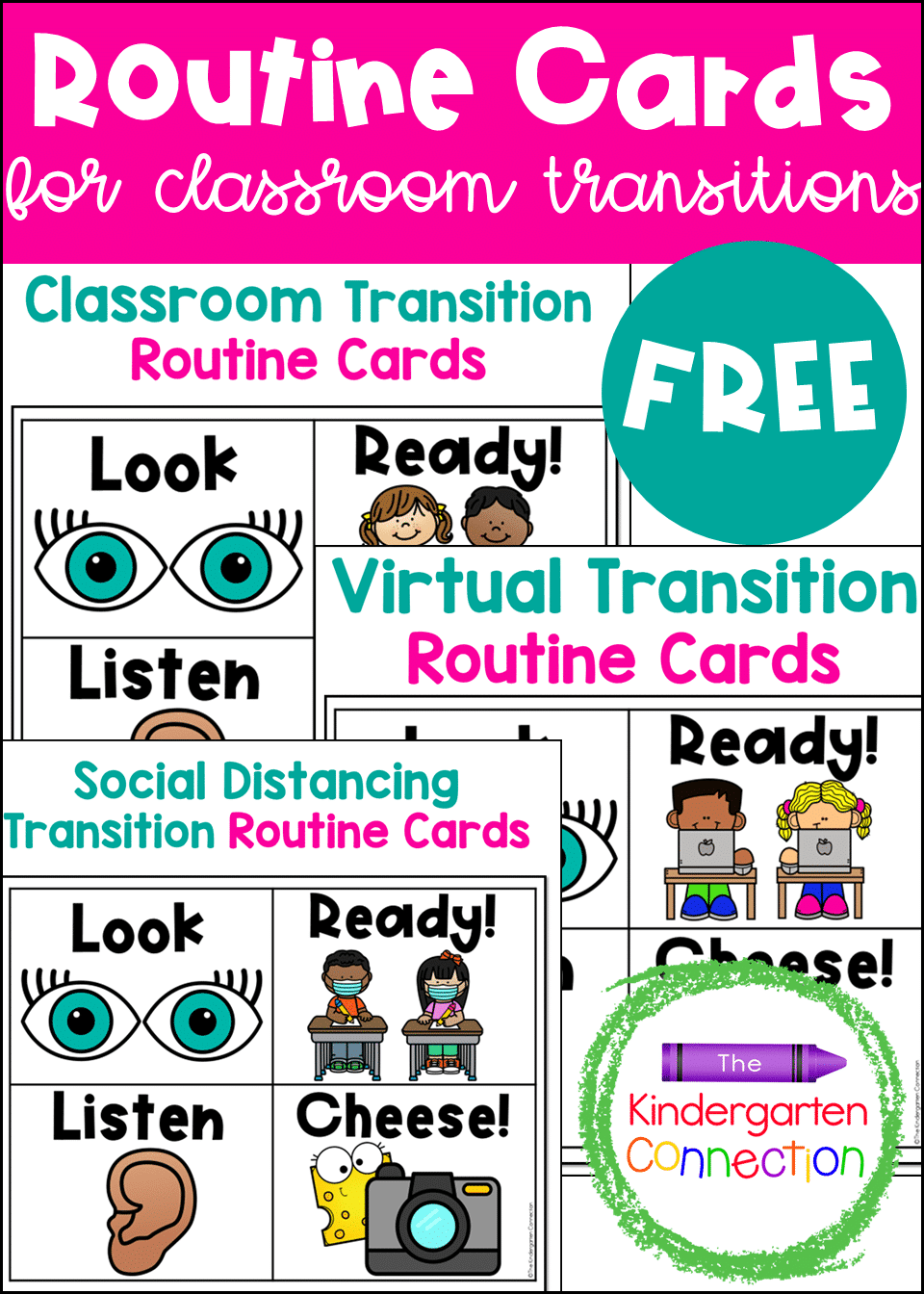 These free routine cards for classroom transitions are a great tool no matter if you are teaching virtually, in-person with social distancing, or face-to-face.
