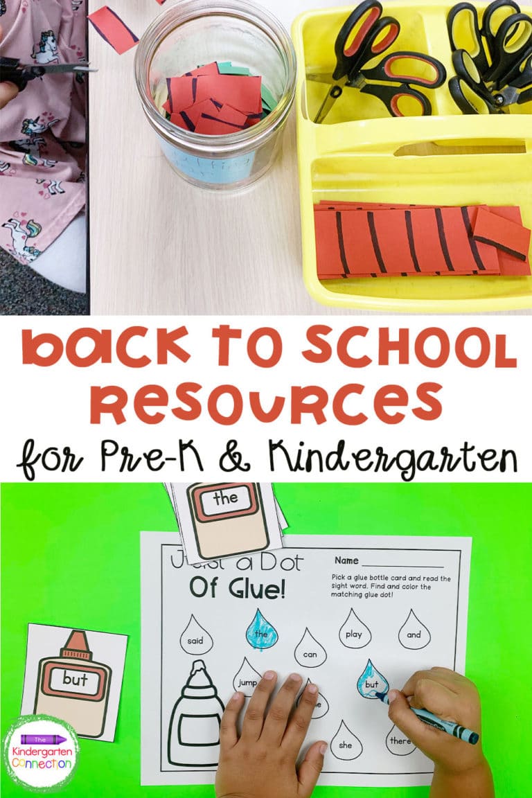 Back to School Resources and Activities for Pre-K & Kindergarten