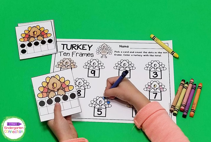 Turkey Ten Frame Math Game