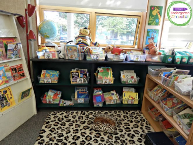 I love my library. I think it is cute and cozy and it is one of my favorite places in our room!