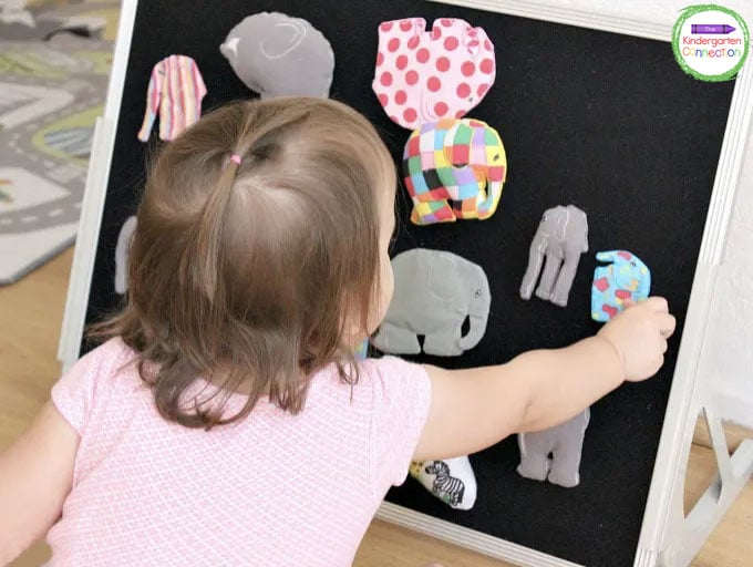 Add felt story book characters for some additional hands-on learning fun.