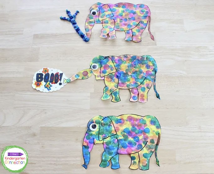 Grab some simple crafting supplies to add additional details to your dot art for kids!