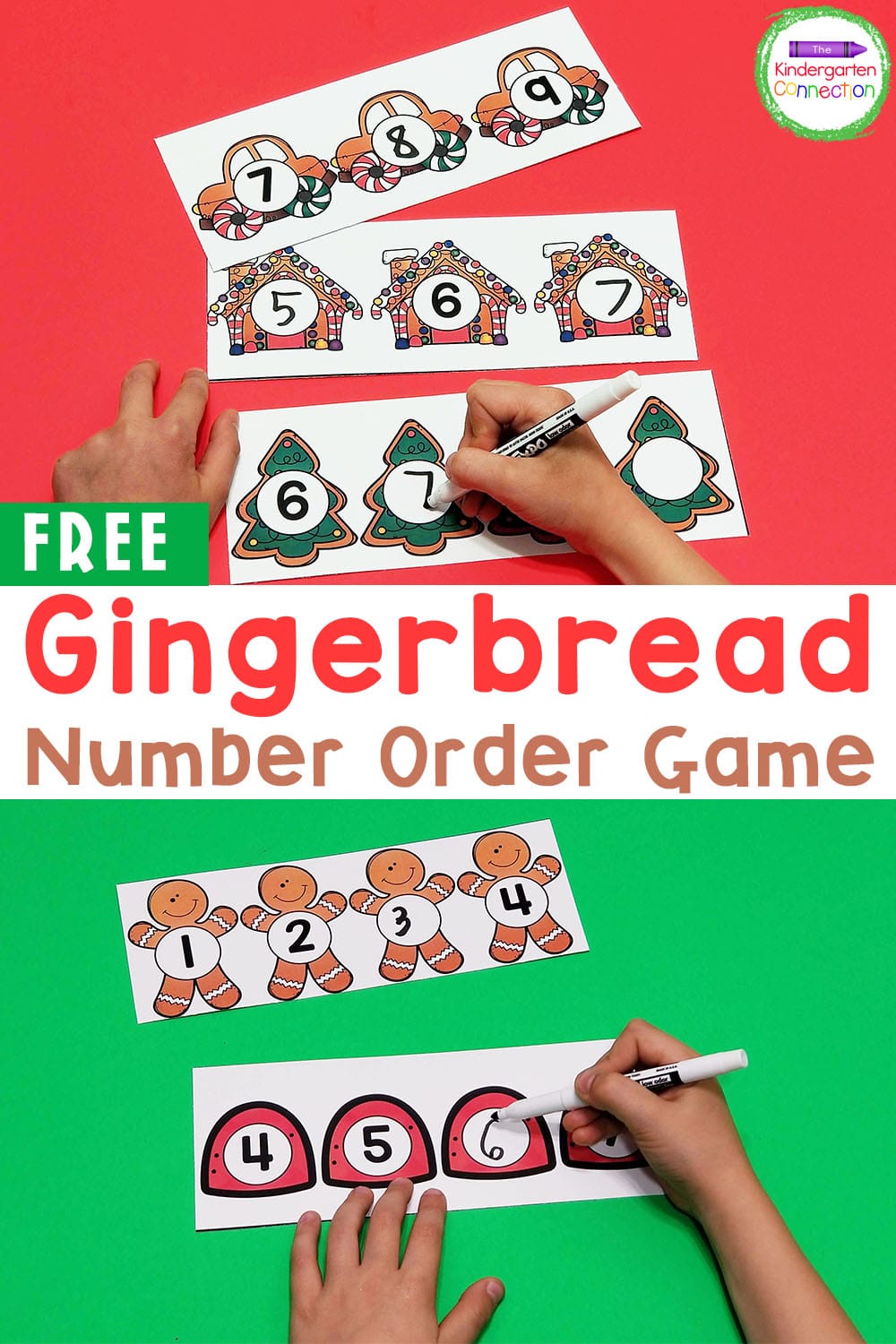 Grab our FREE Gingerbread Number Order Activity to build number sense while having tons of festive fun! It's great for Pre-K & Kindergarten!