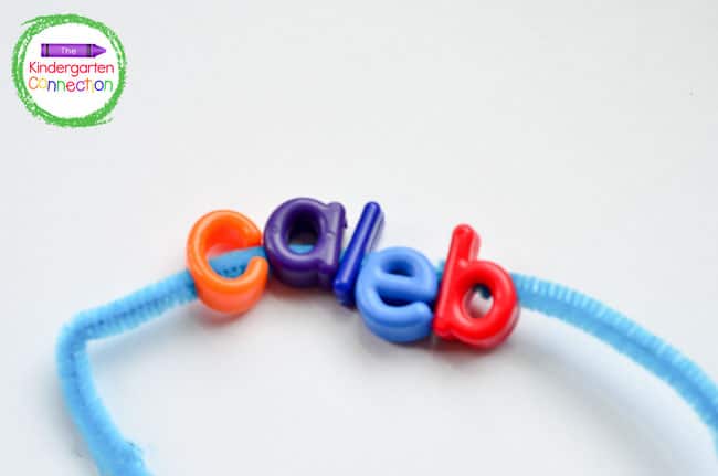 Letter lacing beads are great for both letter recognition and fine motor practice.