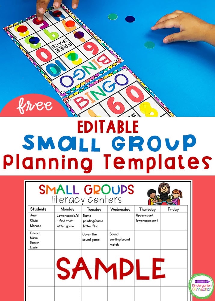 Editable Small Group Planning Templates