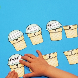 Ice Cream Ten Frame Number Match