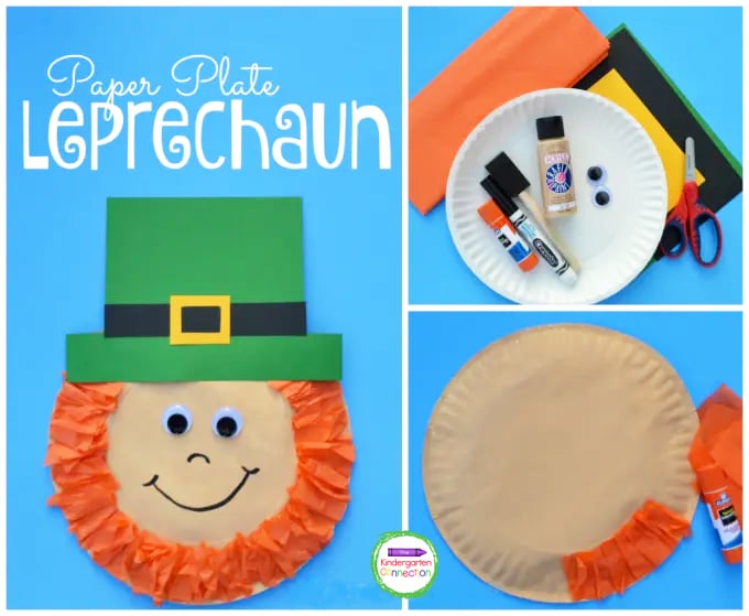 This paper plate leprechaun is fun and simple St. Patrick's Day craft that kids will love to make this March!