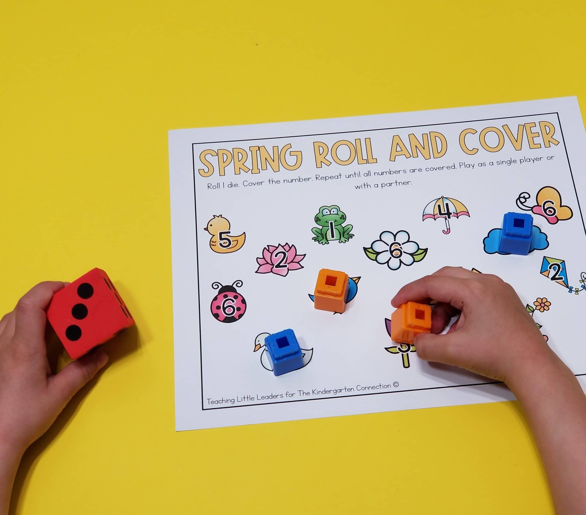 Spring Roll and Cover Math Activity