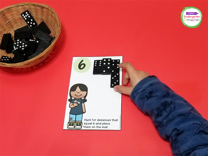 For Domino Hunt, ismply print out the domino sorting mats and have students sort dominoes by their sum!