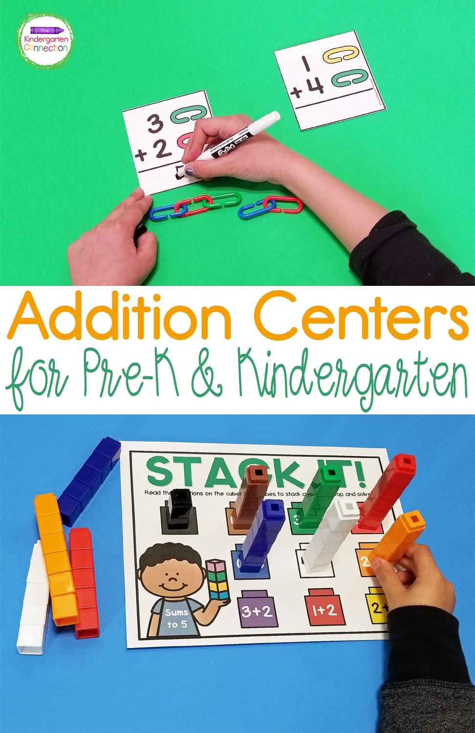 Grab these Addition Activities and Centers for Pre-K and Kindergarten for some engaging, hands-on learning fun in the classroom!