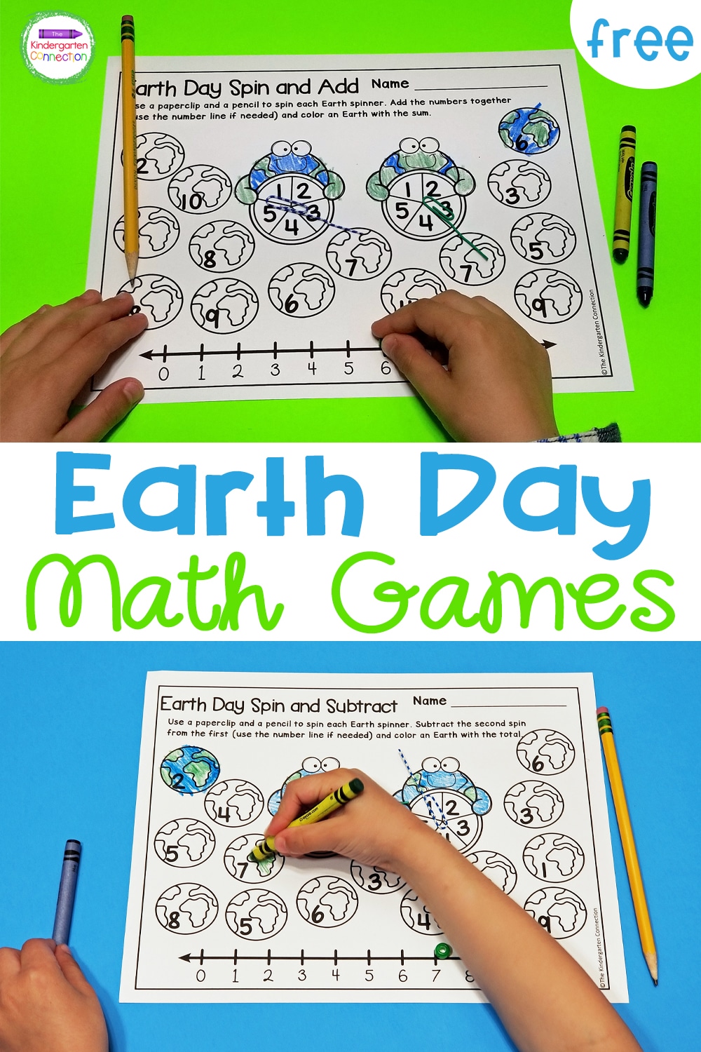 These free printable Earth Day math games are great for Pre-K, Kindergarten, and 1st grade students to develop number sense and math skills!