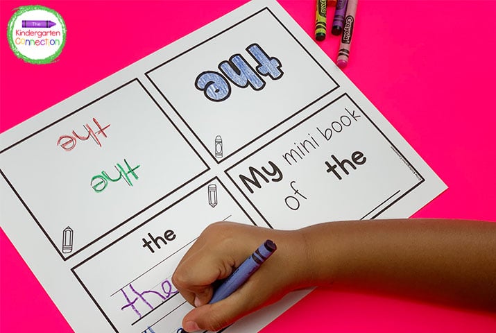 The sight word mini-books included will have your students mastering sight words.