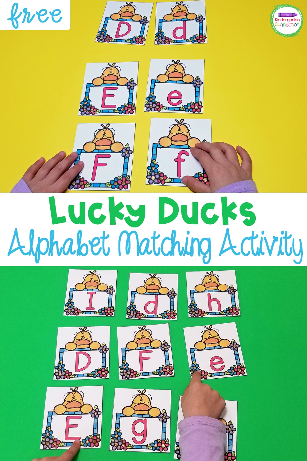 This FREE printable Lucky Ducks Alphabet Match for Pre-K & Kindergarten is perfect for a fun farm theme in your springtime literacy centers!