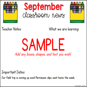 Editable Classroom Newsletter Template