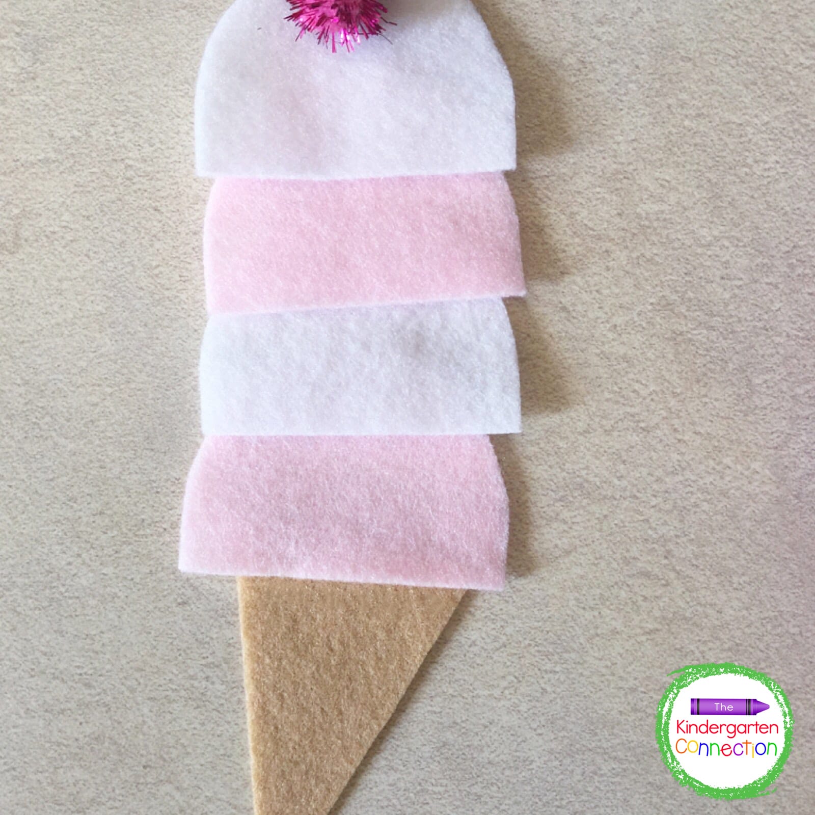 Kids can use the felt ice cream scoops to order by color and practice patterning skills.