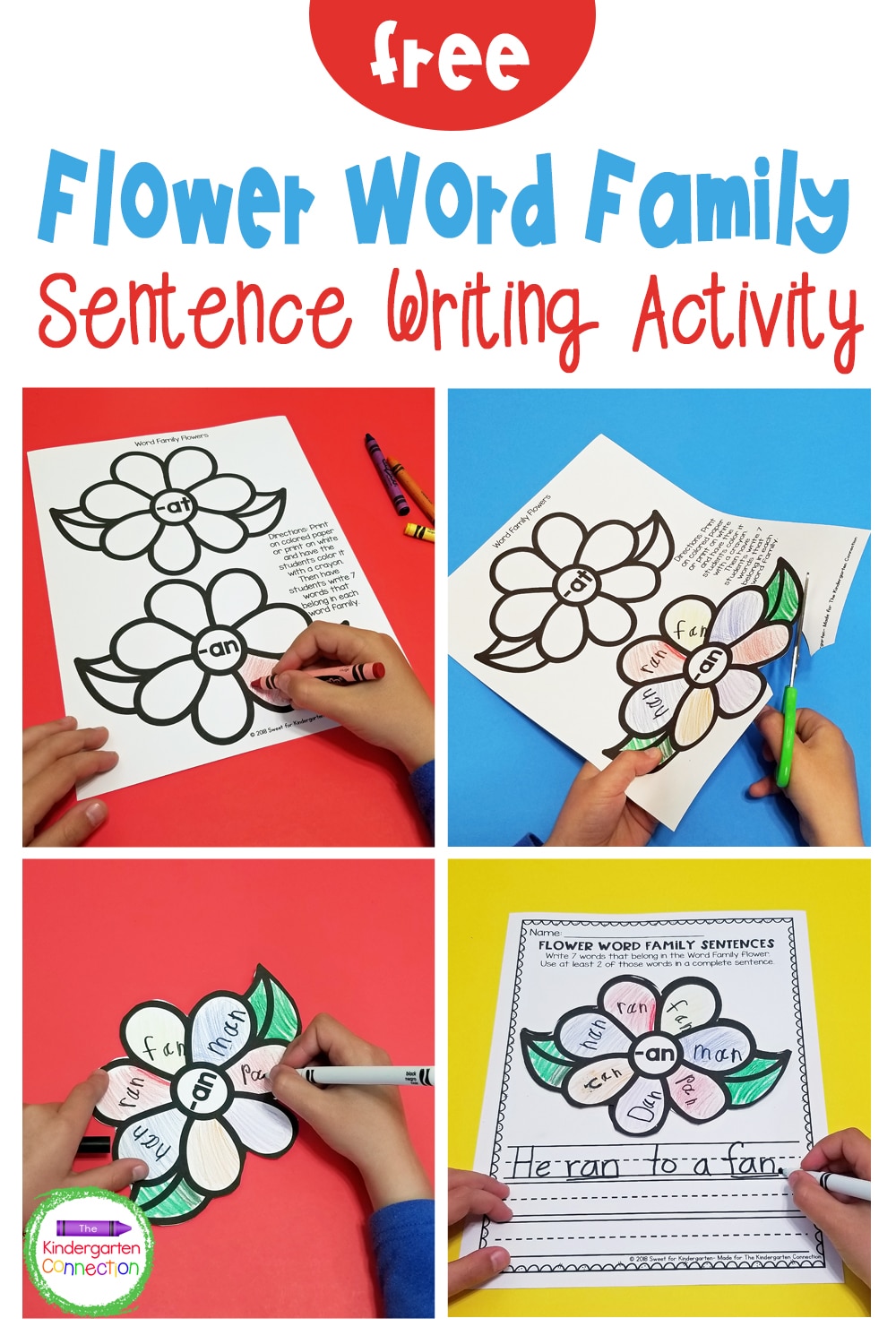 This free Flower Word Family Sentences Activity is a fun way for early learners to practice word families and sentence writing all in one!