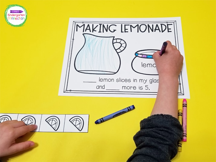For independent work, print the Making Lemonade activity sheet on white paper and grab some crayons.