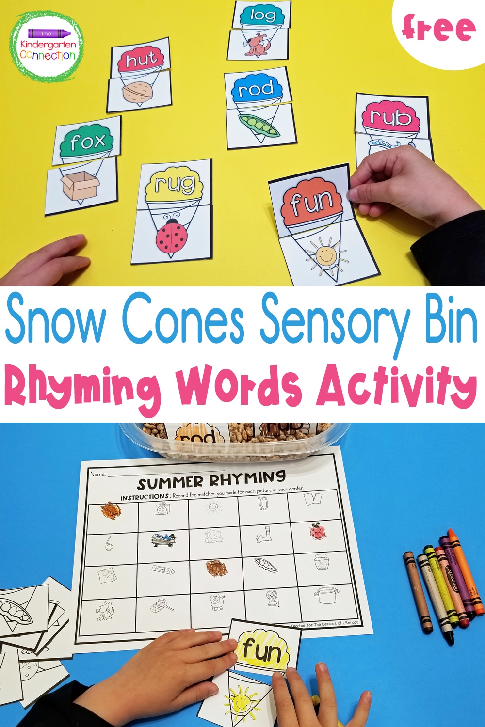 This free Snow Cones Rhyming Words Activity is a fun way to keep your early learners engaged and excited to practice their rhyming skills!