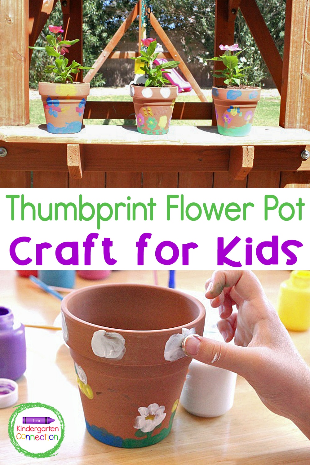 This Thumbprint Flower Pot Craft is a perfect spring or summer art activity for kids, and makes an excellent Mother's Day gift as well!