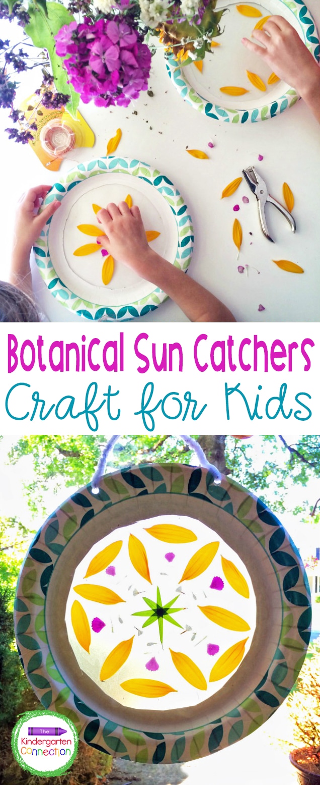 These Botanical Sun Catchers make beautiful classroom or home displays, and are perfect for a fun, nature-themed activity for kids!