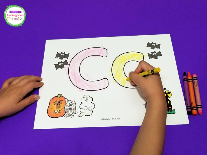 For a single use activity kids can color or paint the letters.