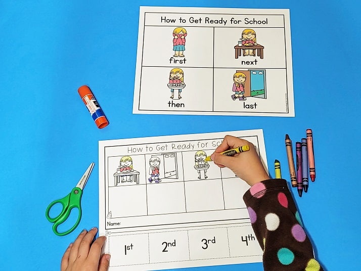 “Getting Ready for School” Sequencing Activities