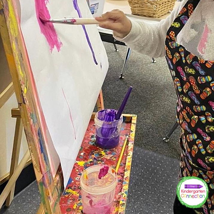 When providing the paint for your students, start out with just ONE cup of paint and gradually add in more.