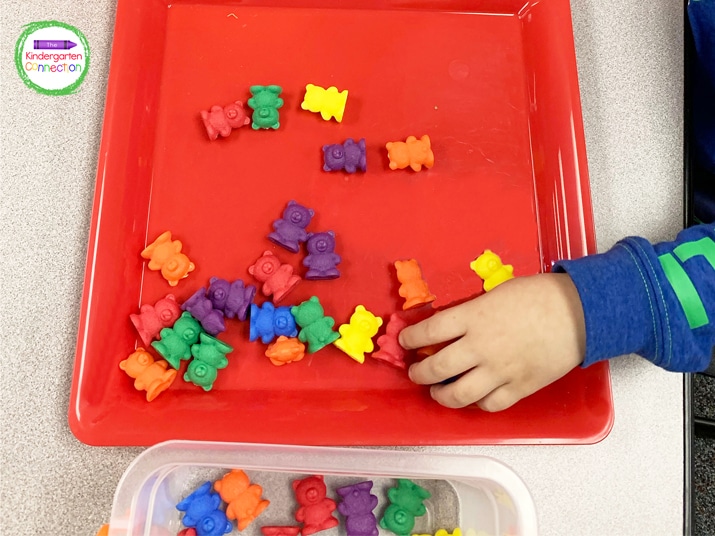 Before we ask students to sort counting bears by color or use the counting bears to make 10, we must first let students play and explore.