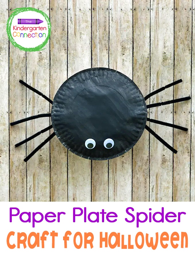 This paper plate spider craft for kids is fun, easy to make, and is a great Halloween decoration for your classroom or home!