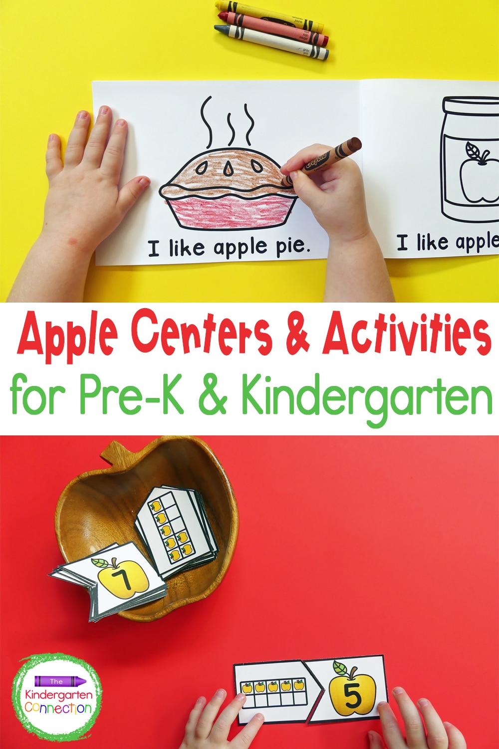 Take your apple theme to the next level with these ready to print and play Apple Centers and Activities for Pre-K & Kindergarten!