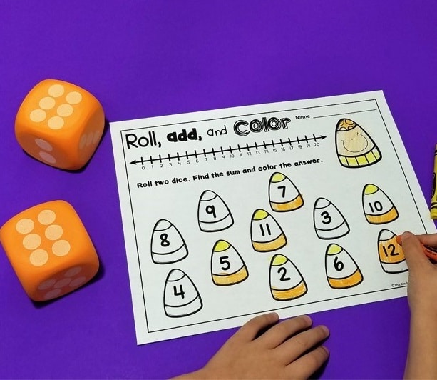 Candy Corn Roll and Color Games