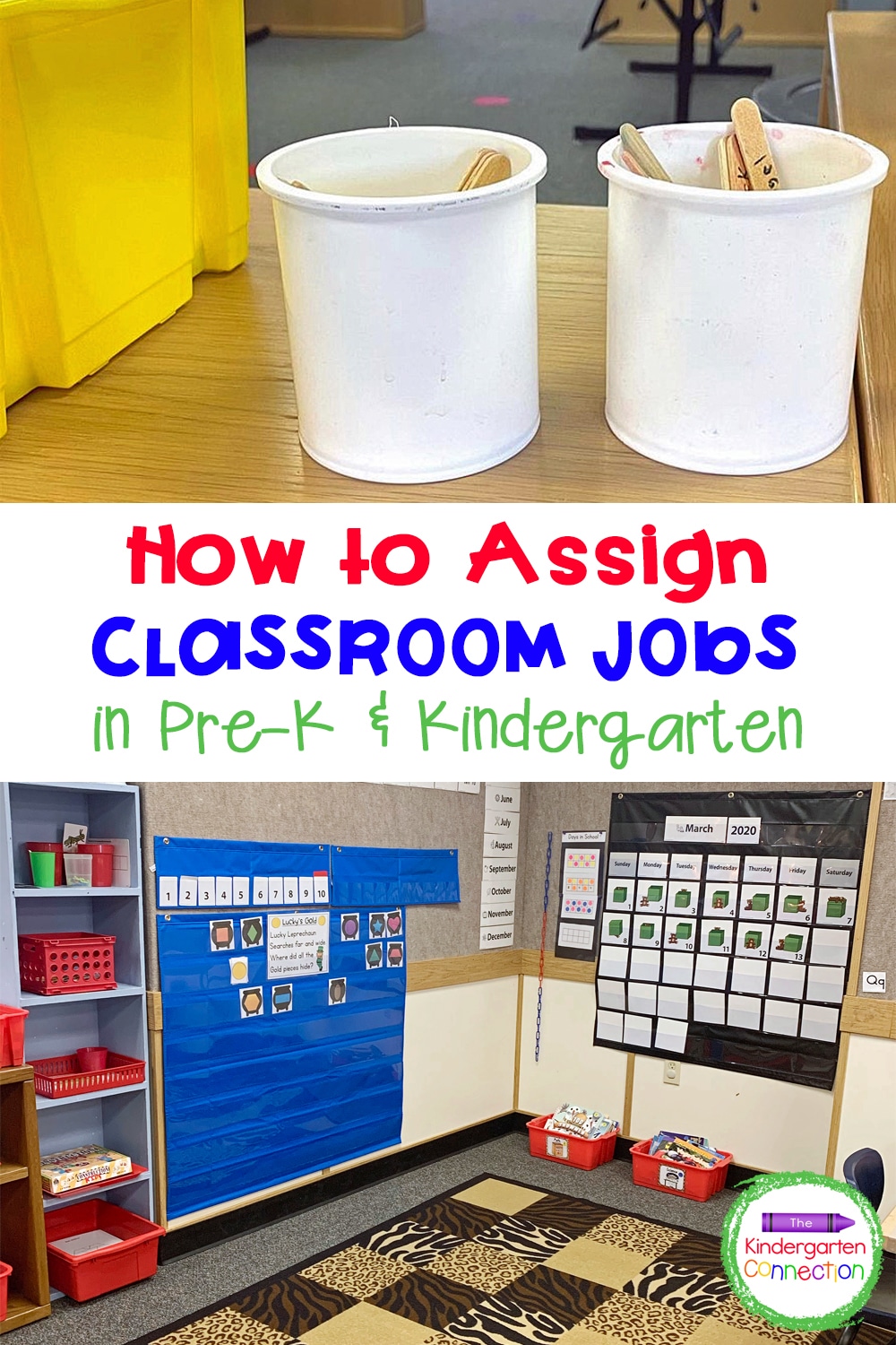 Stress less and check out this teacher tip for assigning classroom jobs in Pre-K & Kindergarten without losing teaching time!