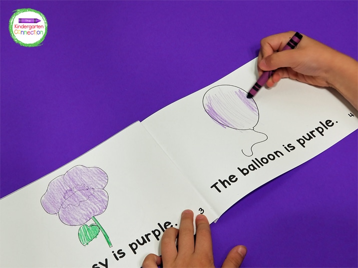 Your students will love coloring the fun pictures to make the books their own.