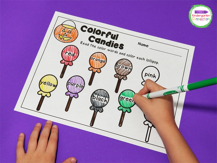 Using skinny markers to color adds an extra level of fun to this activity!