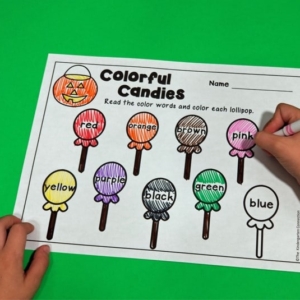 Colorful Candies Color Words Activity