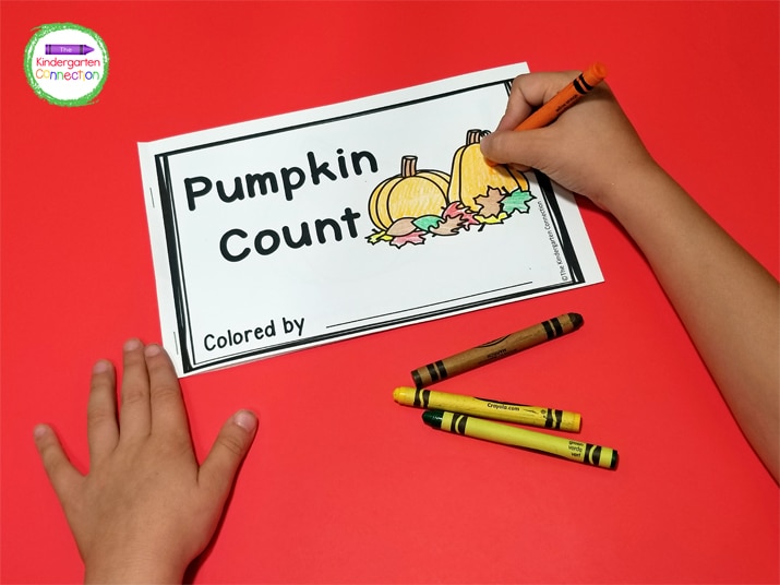 The students can color the cover of the pumpkin emergent reader to make it their own.
