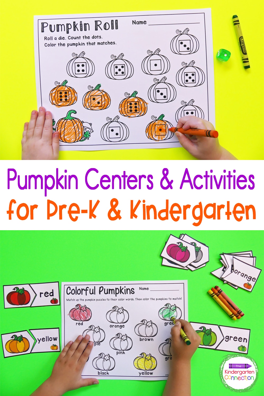 These Pumpkin Centers and Activities are perfect for Pre-K & Kindergarten students working on letters, sight words, numbers, and more!