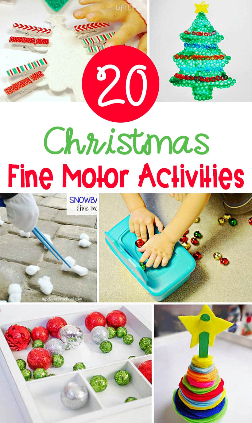 These 20 Christmas fine motor activities are great to add to your seasonal activities and are sure to be a hit with your little ones!
