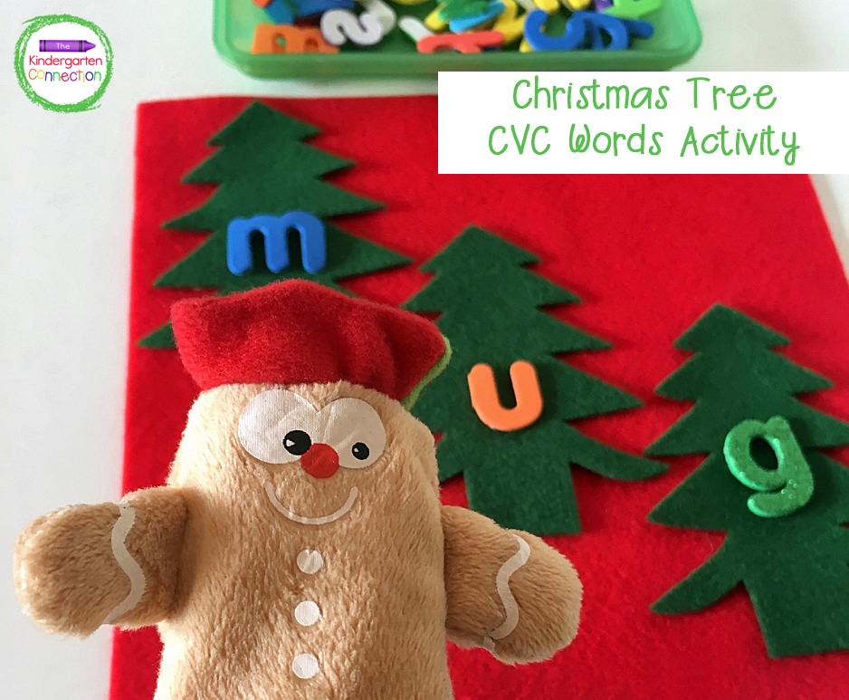 This is a fun Christmas tree CVC words activity you early readers will love!