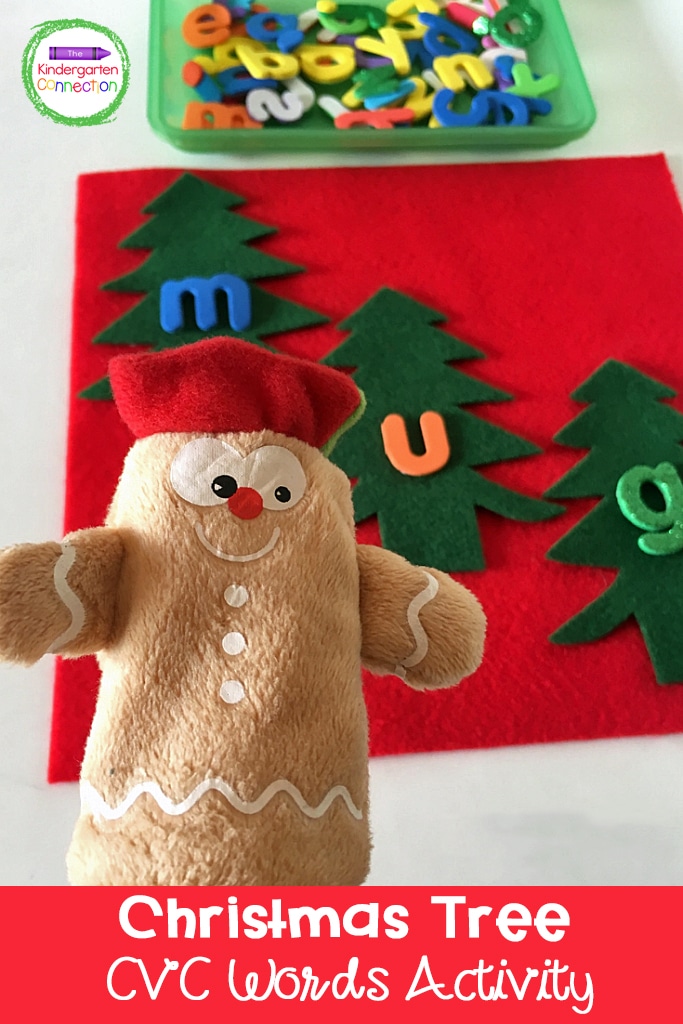 Check out this DIY Christmas Tree CVC Words Activity that is perfect for Kindergarten and  can be made with simple supplies!