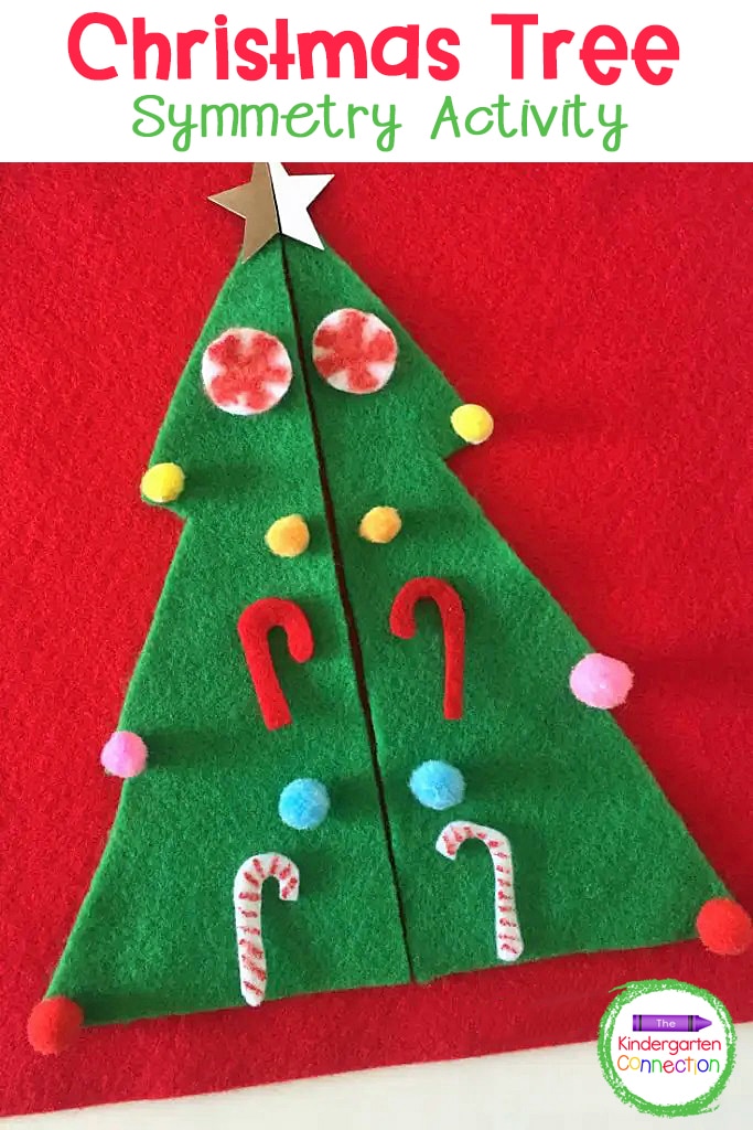 Practice symmetry in an engaging way using simple supplies with this easy, DIY Christmas tree symmetry activity!