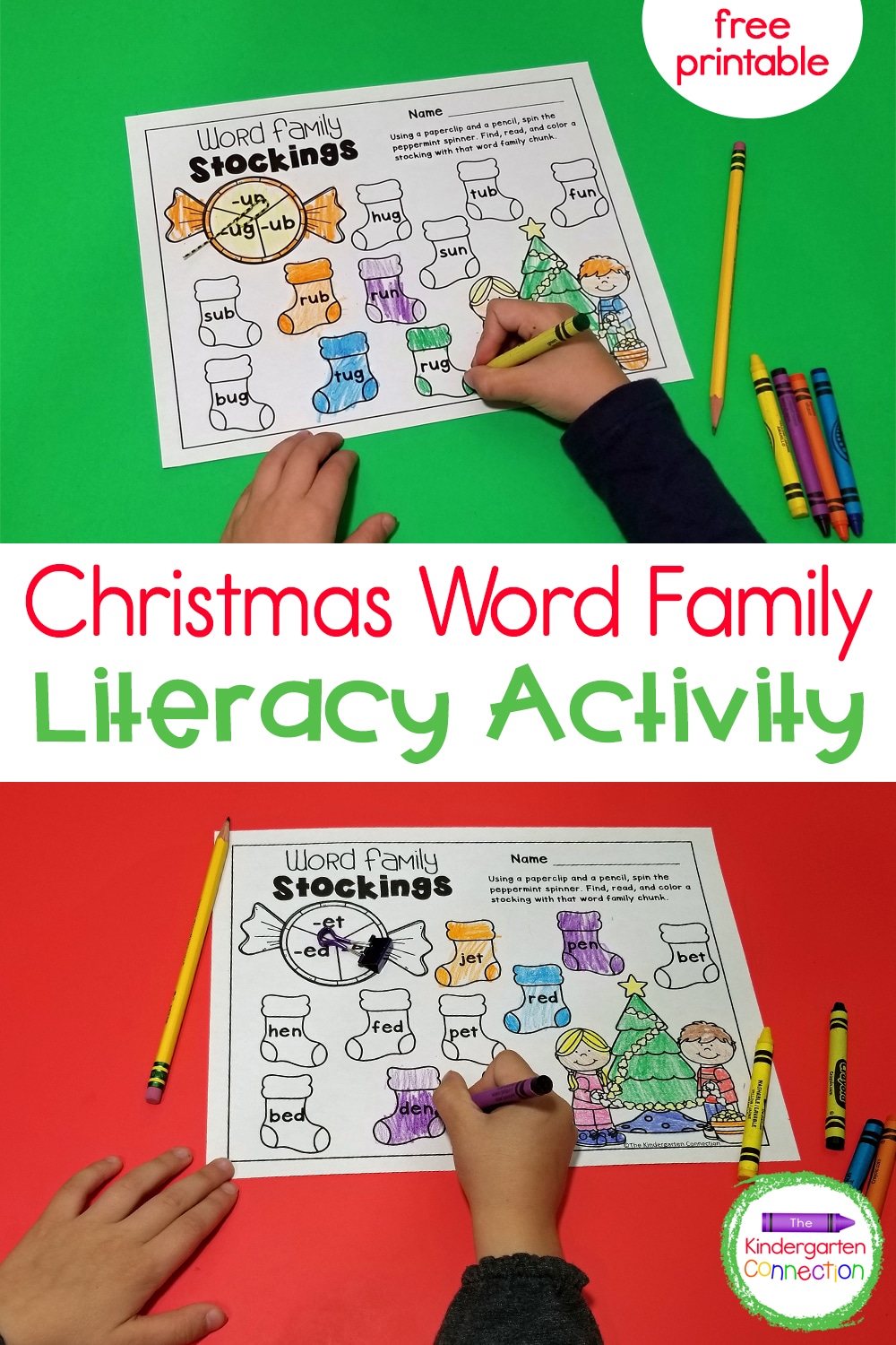 Work on word families this season with these fun and free Christmas Word Family Games! They are a fun holiday addition to literacy centers!