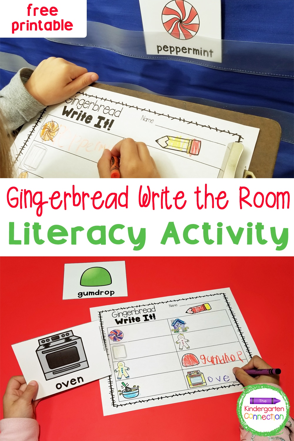 Grab our FREE Gingerbread Write the Room Activity to add to your literacy centers or use as a fun partner hide and seek game!