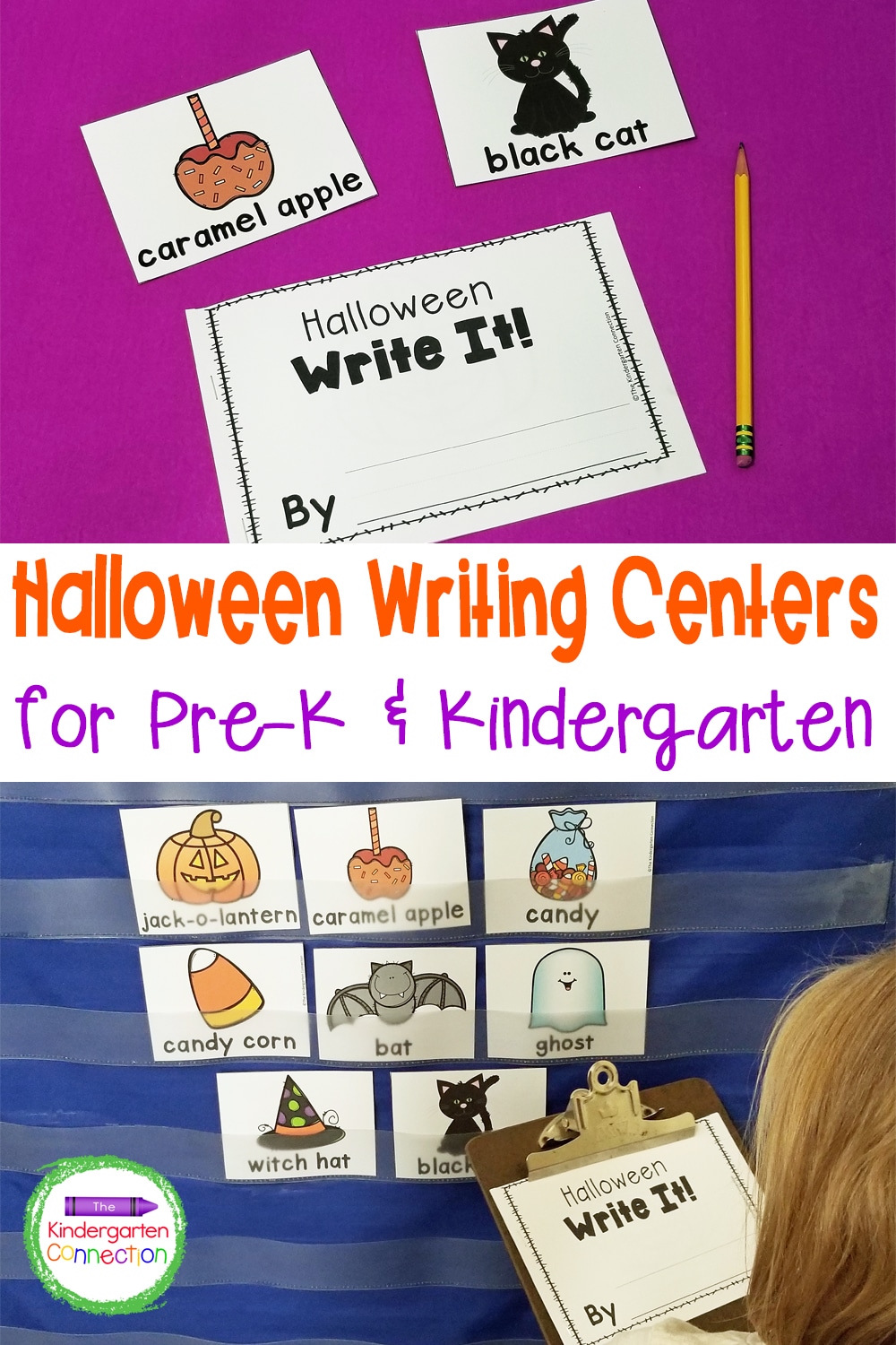 These Halloween Writing Activities for Pre-K & Kindergarten are perfect for early writers to practice labeling, sentence writing, and more!