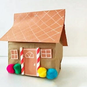 Paper Bag Gingerbread House Craft
